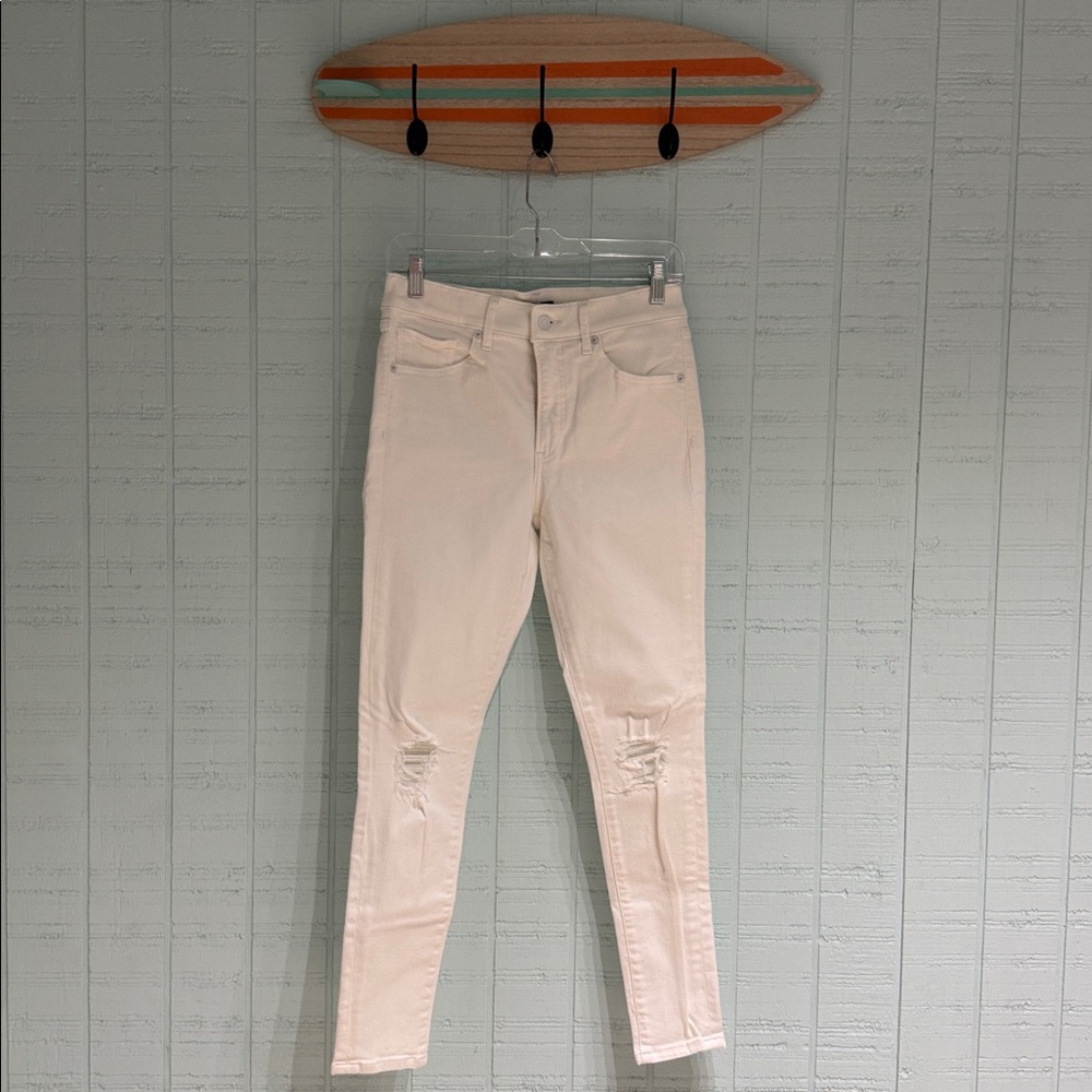 Express White Mid Rise Skinny Jeans